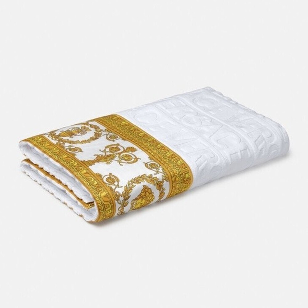 Versace I ♡ Baroque Bath Towel White / Gold 39 x 63